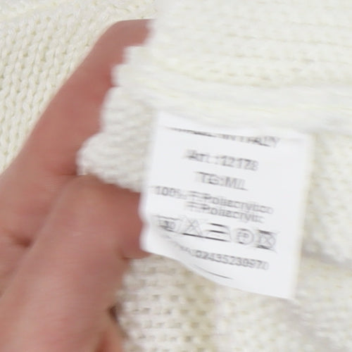 Isabella D. Women's Floral White Knit Pullover Jumper M