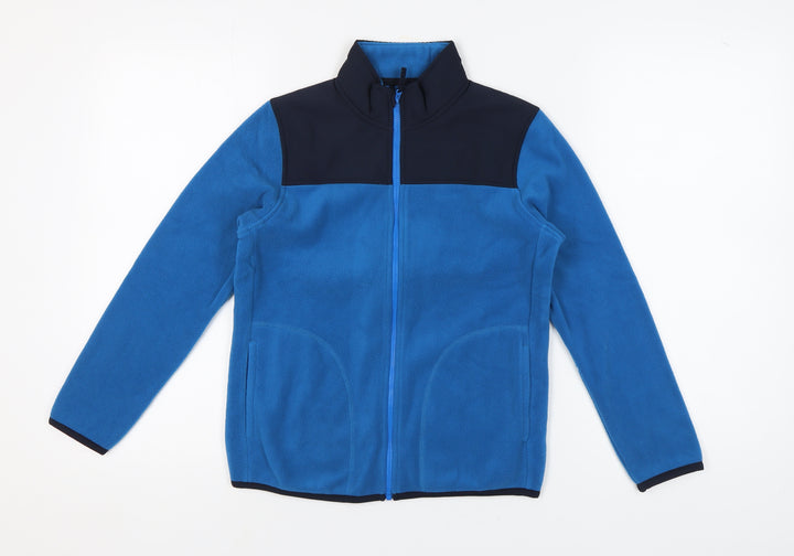 Uniqlo Boys Blue Full Zip Fleece Jacket, Size 11-12 Years