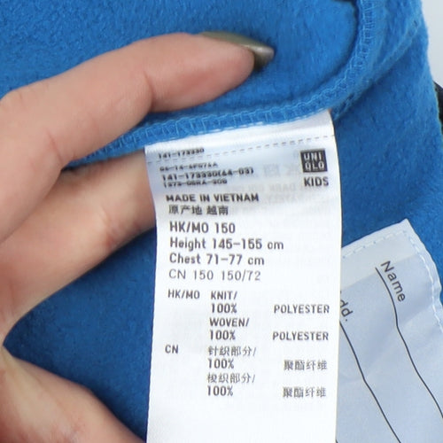 Uniqlo Boys Blue Full Zip Fleece Jacket, Size 11-12 Years