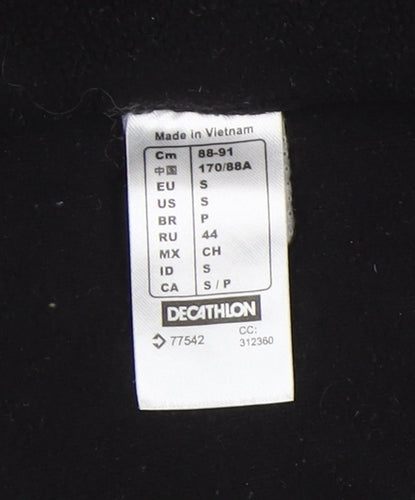 Decathlon Unisex Black Fleece Sweatshirt S 1/2 Zip