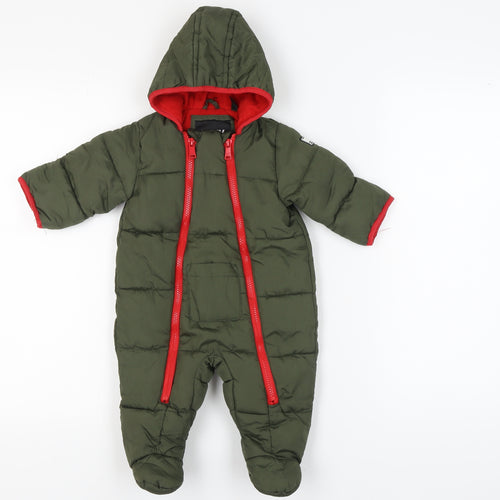 DKNY Unisex Baby Snowsuit 3-6 Months Green Hooded