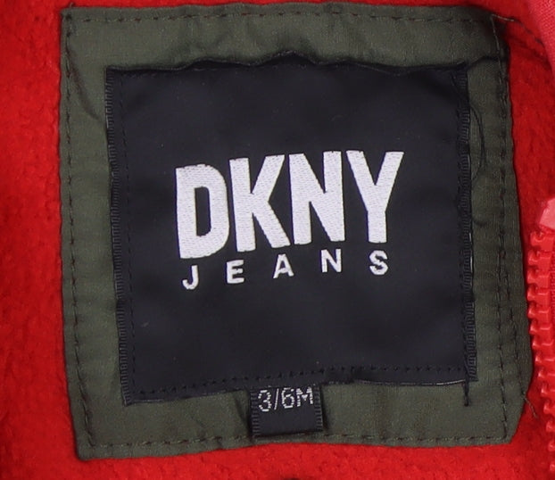 DKNY Unisex Baby Snowsuit 3-6 Months Green Hooded