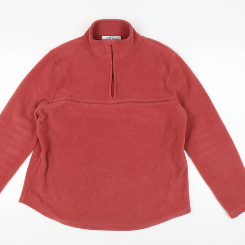 M&Co Women's Red Fleece Sweatshirt, L, High Neck