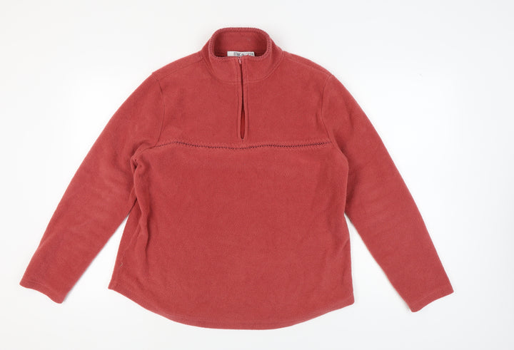 M&Co Women's Red Fleece Sweatshirt, L, High Neck