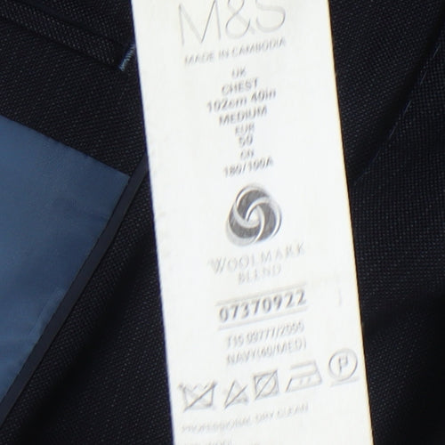 Marks and Spencer Men's Blue Blazer 40 Regular