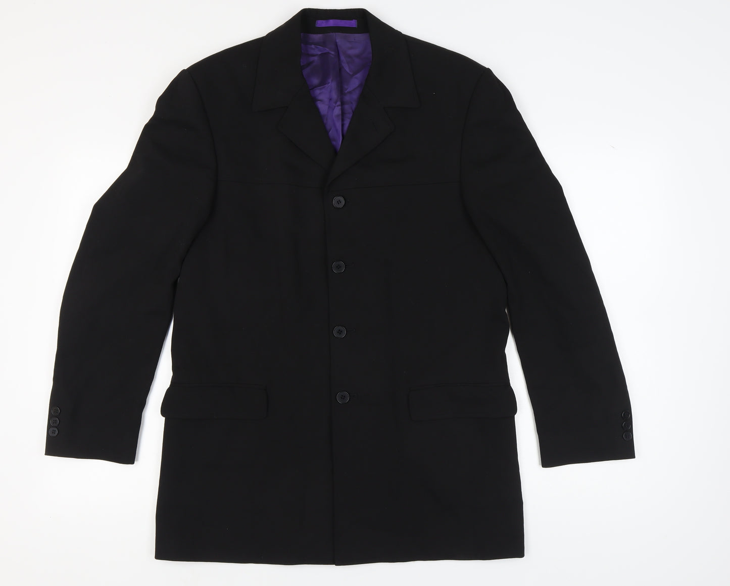 Burton Men's Black Regular Fit Blazer, Size 38R, Viscose Blend
