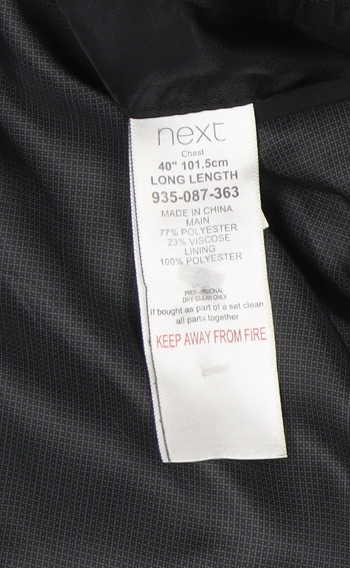 Next Men's Grey Blazer 40 Long Jacket