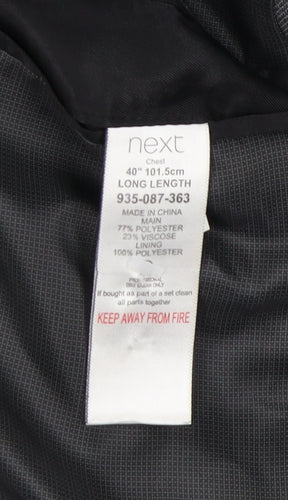 Next Men's Grey Blazer 40 Long Jacket