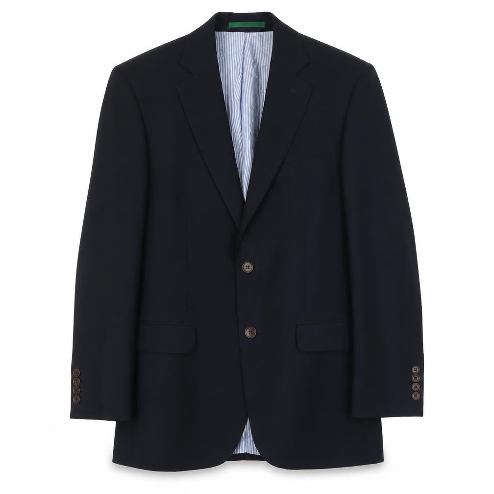 Front view of Racing Green Men's Blue Wool Blazer 38R