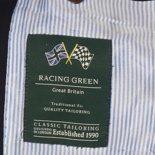 Racing Green Men's Blue Wool Blazer 38R