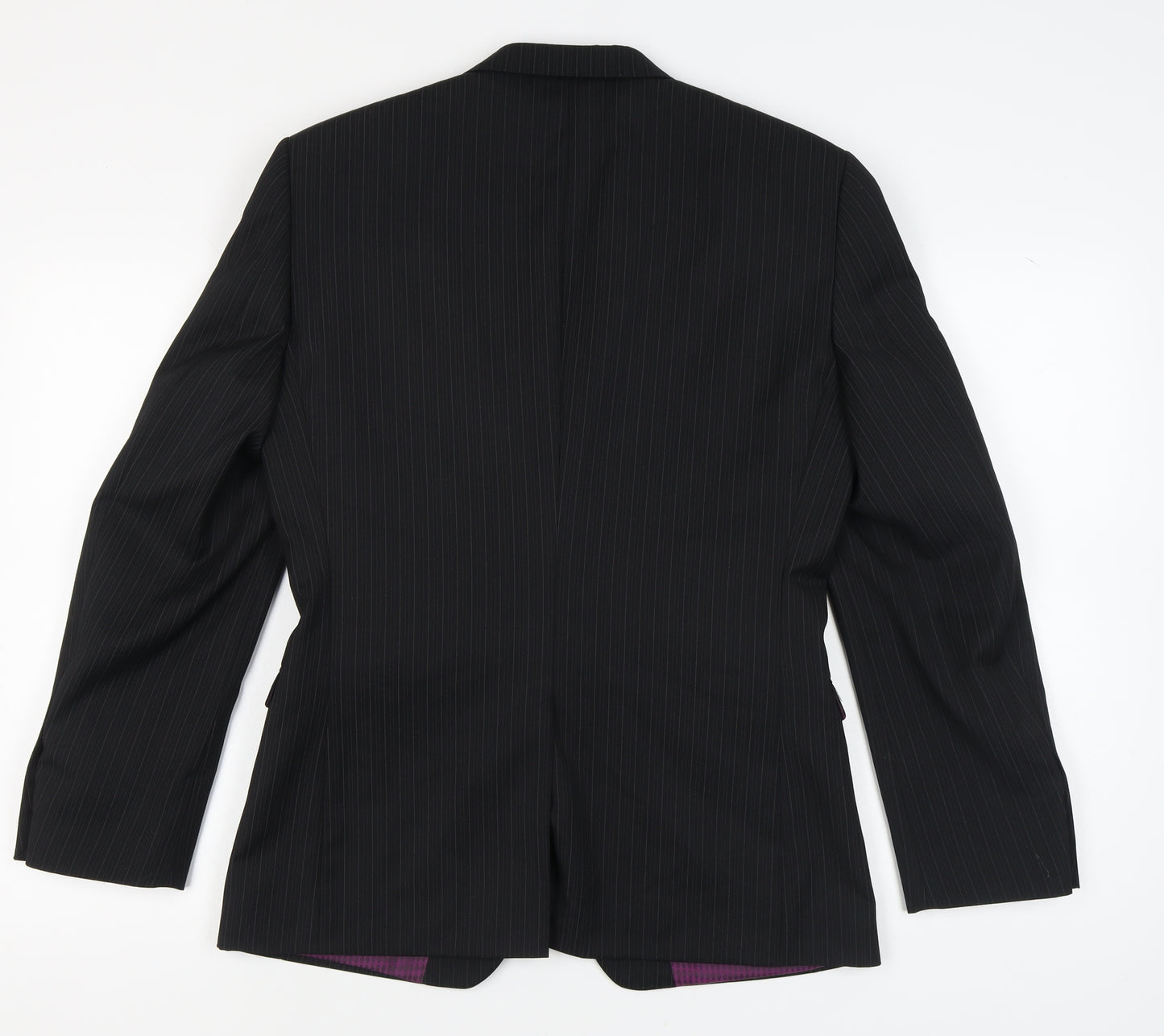 Next Men's Black Striped Wool Blazer Size 38R
