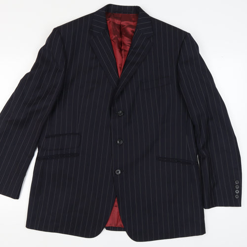 Marks and Spencer Men's Blue Striped Blazer M