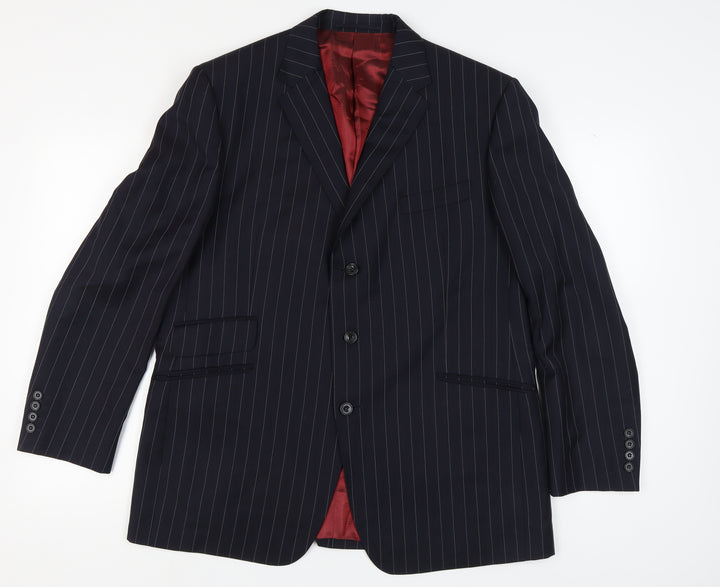 Marks and Spencer Men's Blue Striped Blazer M