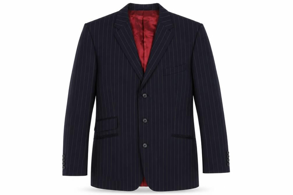 Front view of Marks & Spencer Men's Blue Striped Blazer M