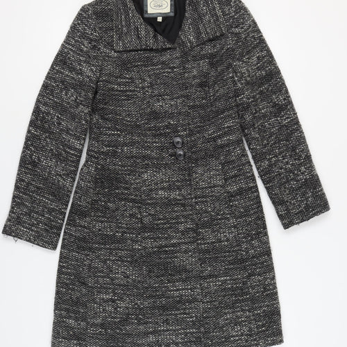 Laura Ashley Women's Grey Overcoat - Size 8 Classic Style