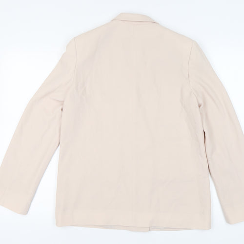 Topshop Women's Beige Double-Breasted Blazer Size 10