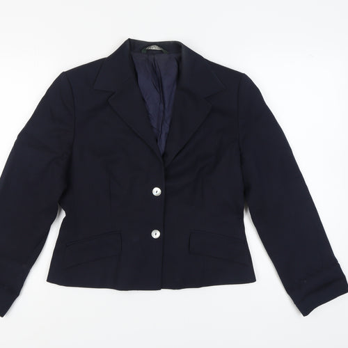 Laura Ashley Women's Blue Wool Suit Jacket Size 14