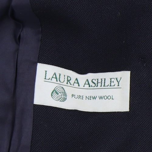 Laura Ashley Women's Blue Wool Suit Jacket Size 14