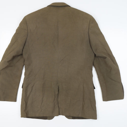 Jaeger Men's Brown Silk Linen Blazer 40R