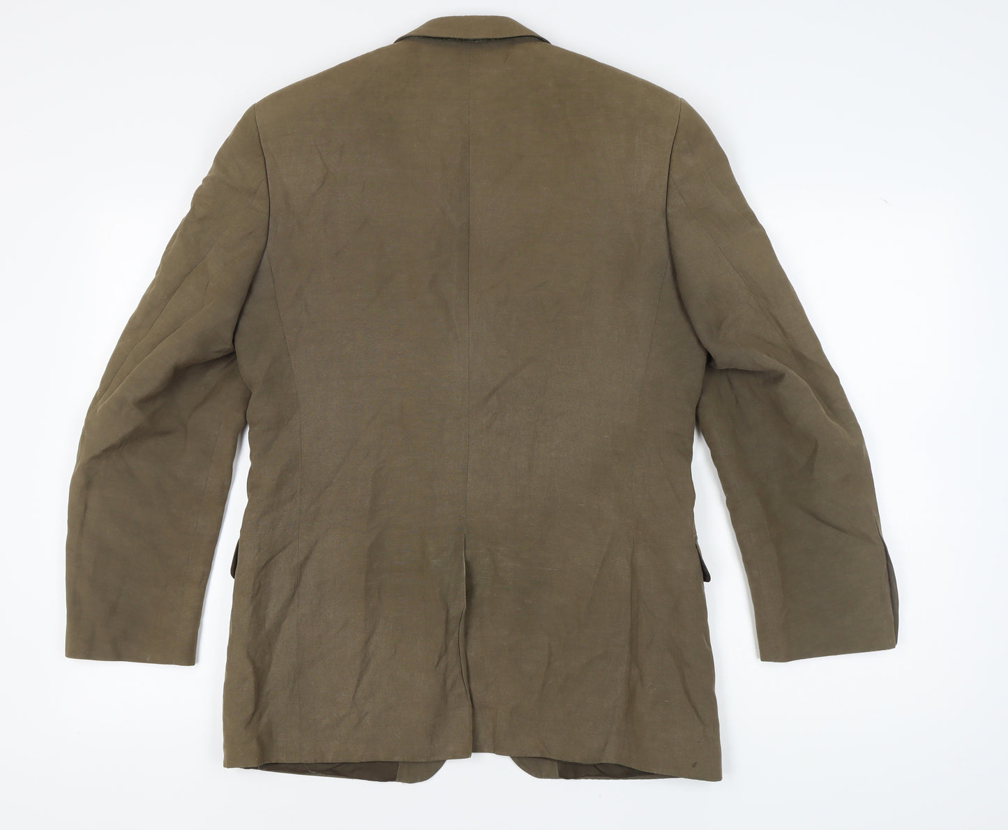 Jaeger Men's Brown Silk Linen Blazer 40R