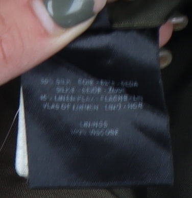 Jaeger Men's Brown Silk Linen Blazer 40R