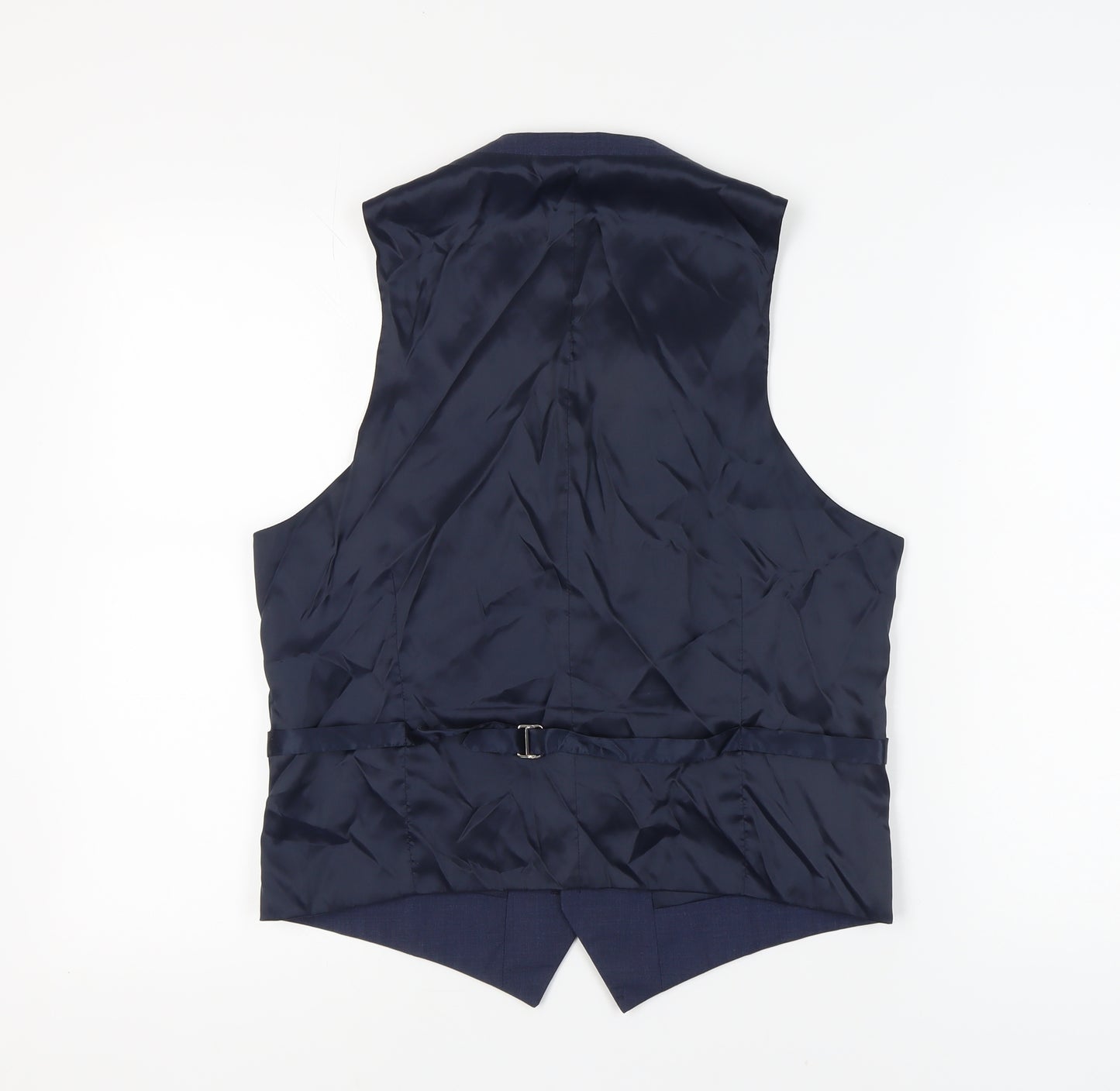 DKNY Men's Blue Wool Waistcoat, Size 40R, Formal Wear