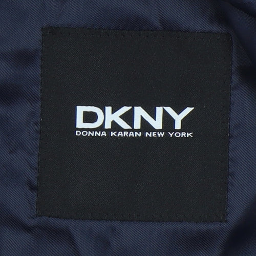 DKNY Men's Blue Wool Waistcoat, Size 40R, Formal Wear