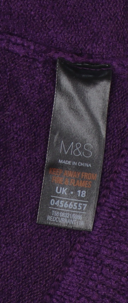 Marks and Spencer Women's Purple Cardigan Size 18