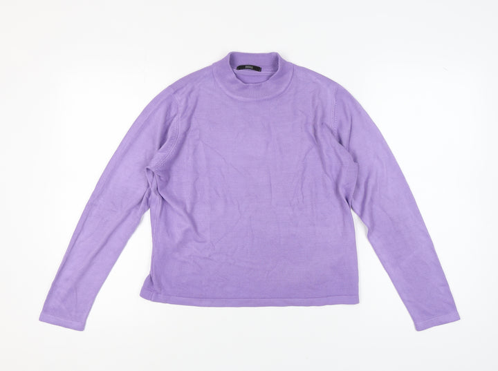 Marks and Spencer Women's Purple Mock Neck Jumper