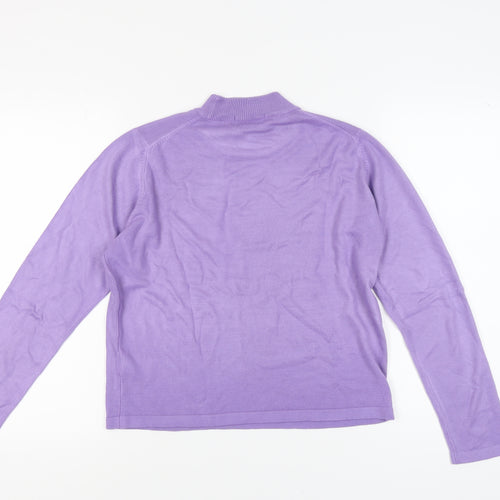 Marks and Spencer Women's Purple Mock Neck Jumper