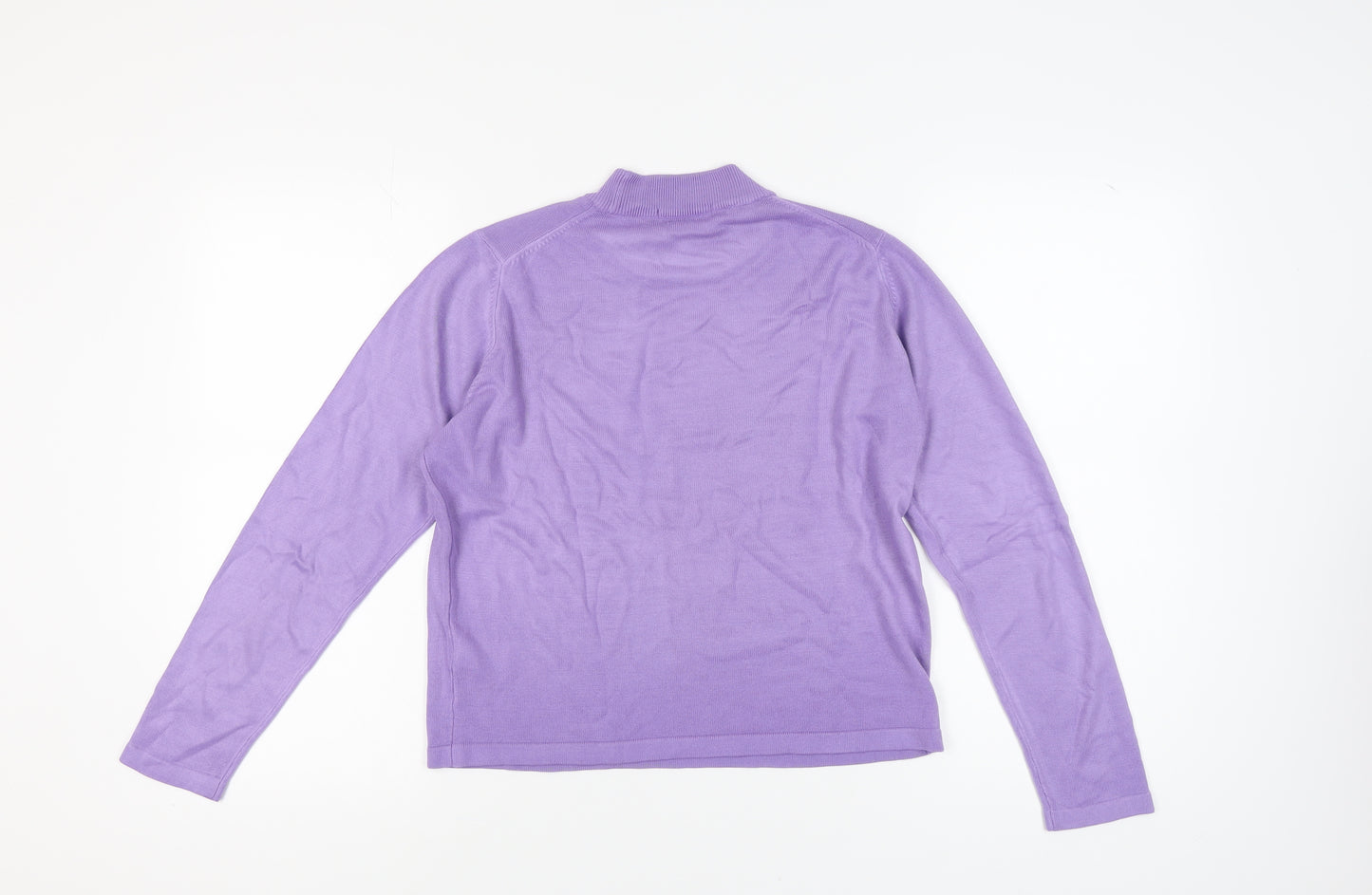 Marks and Spencer Women's Purple Mock Neck Jumper