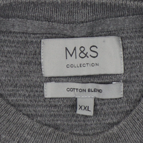 Marks and Spencer Men's Grey 2XL Pullover Jumper