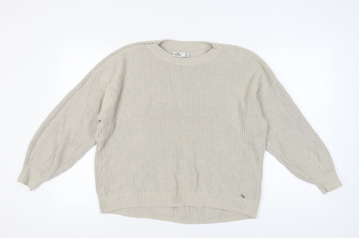 Hollister Women's Beige Pullover Jumper, Size M