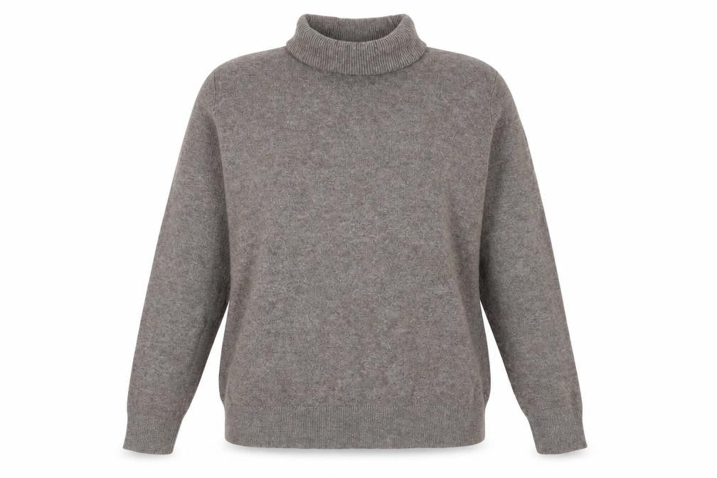 Front view of Marks & Spencer Women's Medium Grey Roll Neck Jumper