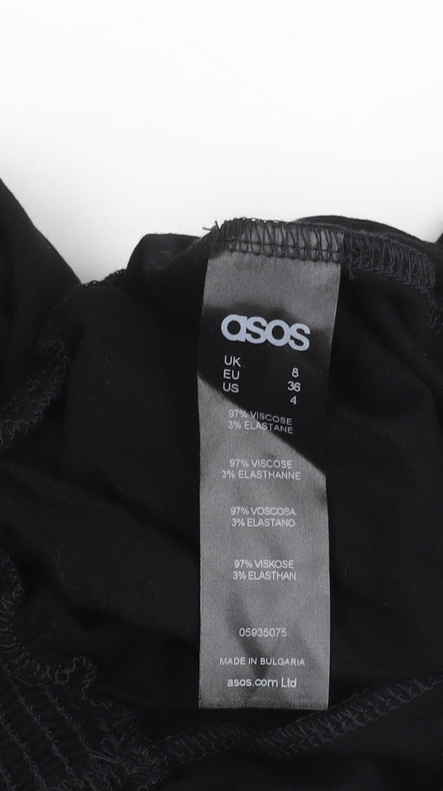 ASOS Women's Black Jumpsuit, Size 8, Wide-Leg