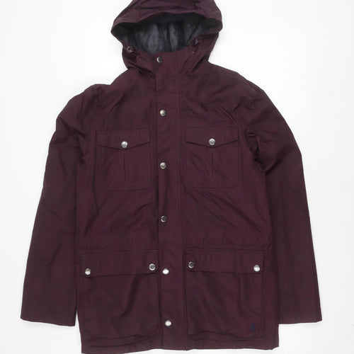 Joules Women's Purple Waterproof Hooded Rain Jacket S