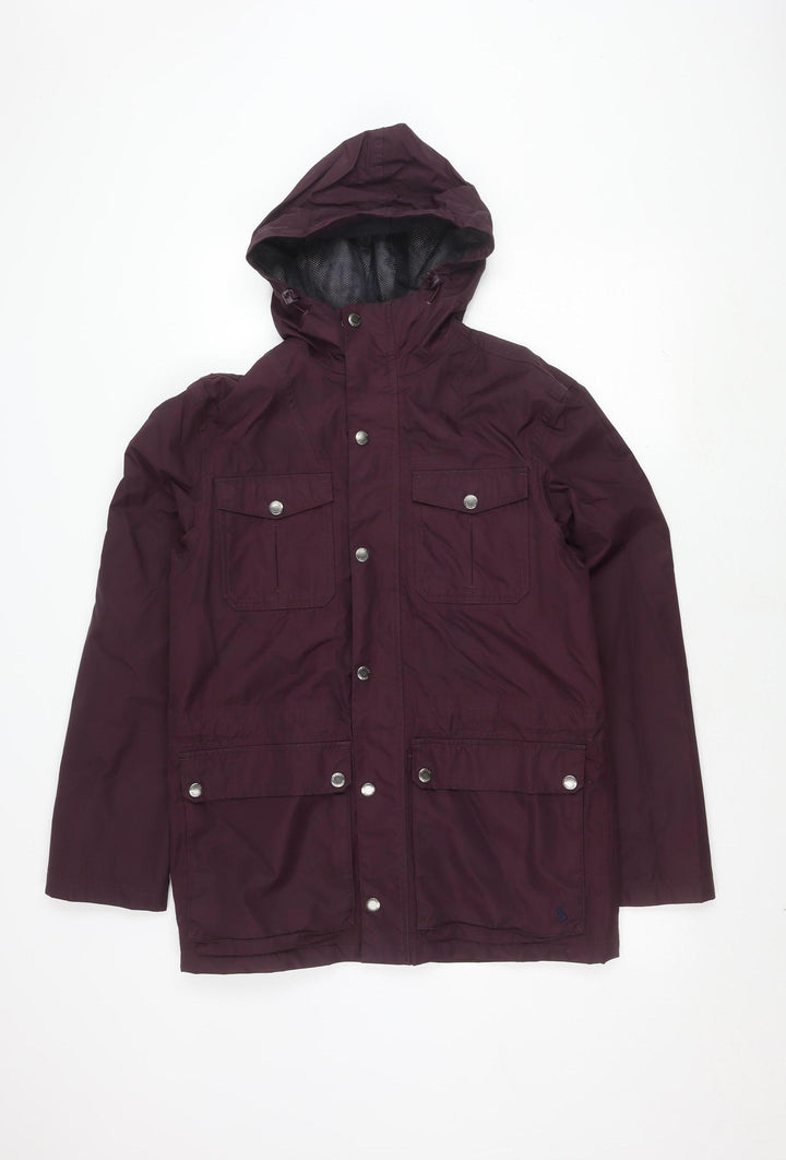 Joules Women's Purple Waterproof Hooded Rain Jacket S