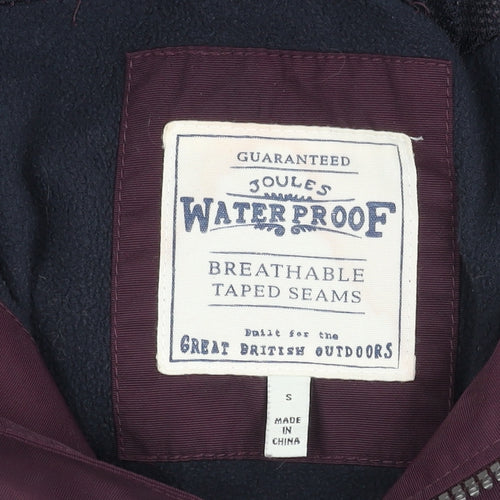 Joules Women's Purple Waterproof Hooded Rain Jacket S