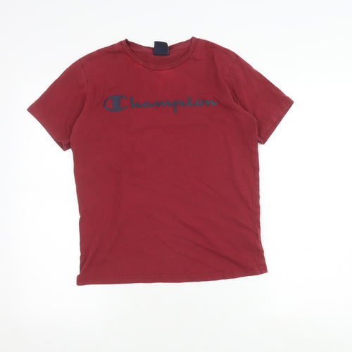 Champion Boys Red XL T-Shirt Logo Casual Short Sleeve