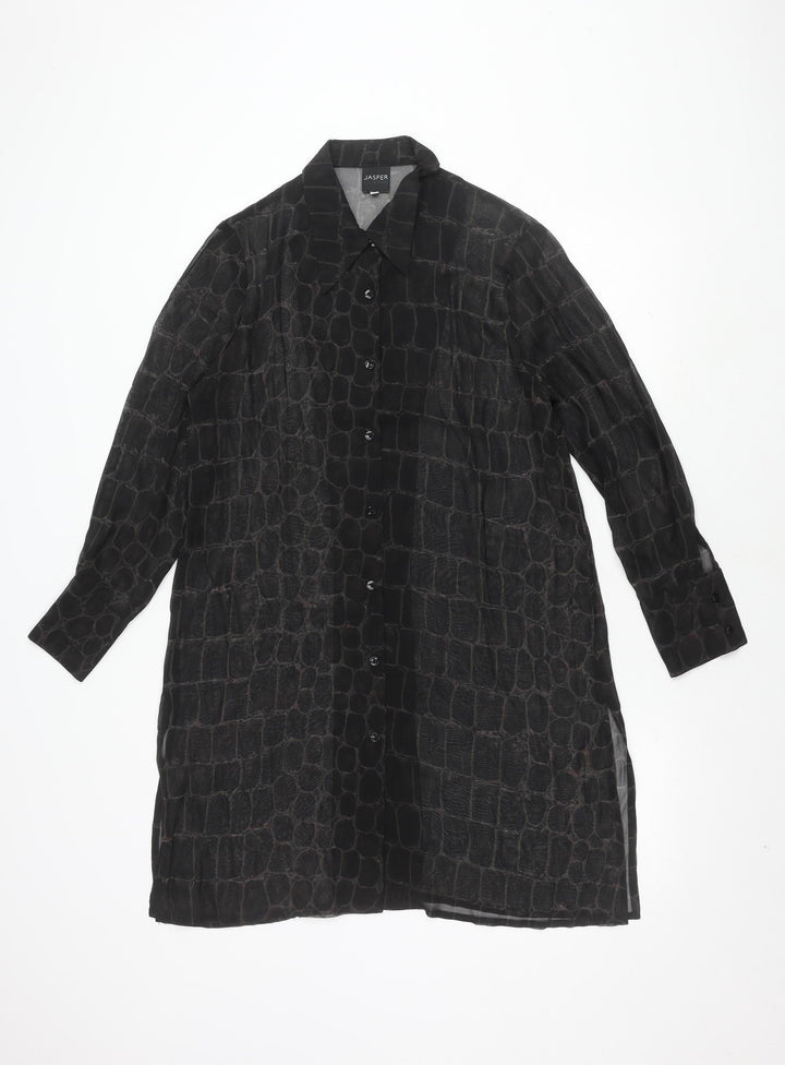 Jasper Conran Women's Black Button-Up Shirt S