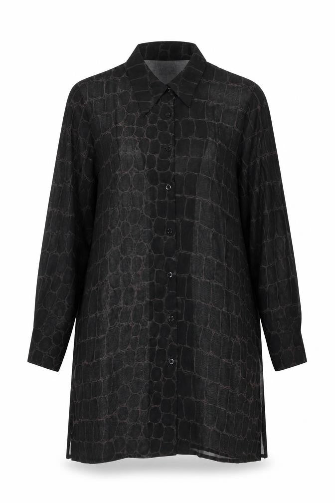 Front view of Jasper Conran Women's Black Button-Up Shirt S