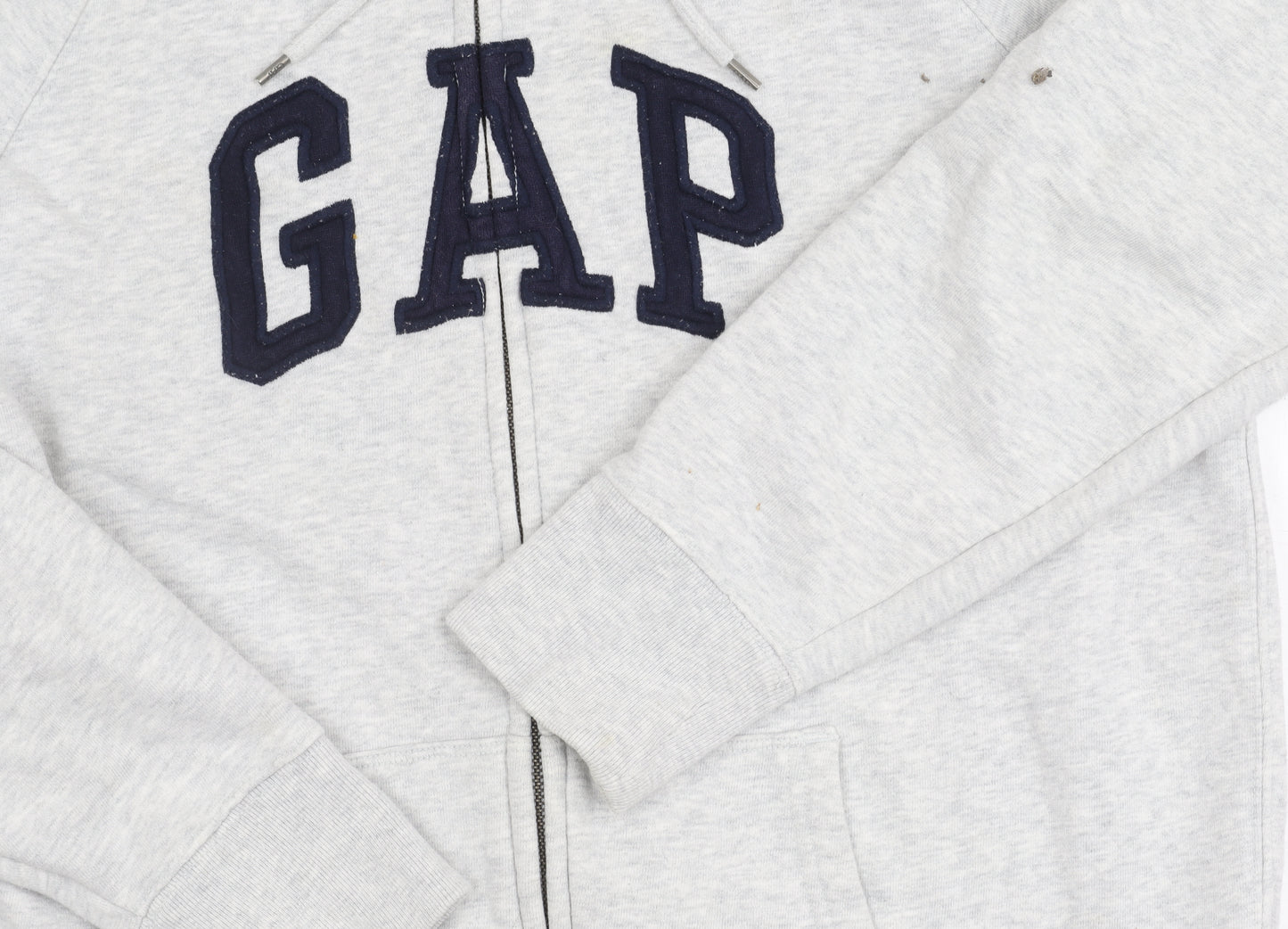 Gap Men's Grey Hooded Varsity Jacket L