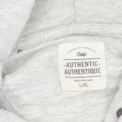 Gap Men's Grey Hooded Varsity Jacket L