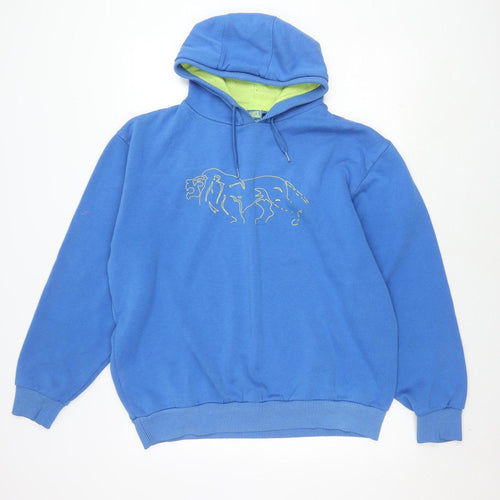 Lonsdale Men's Blue XL Pullover Hoodie with Logo
