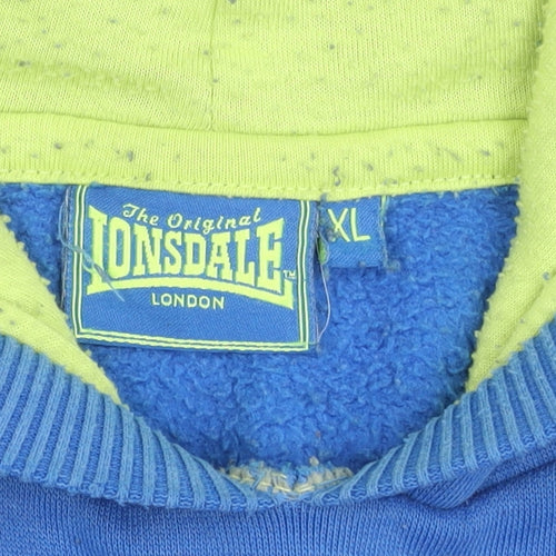 Lonsdale Men's Blue XL Pullover Hoodie with Logo