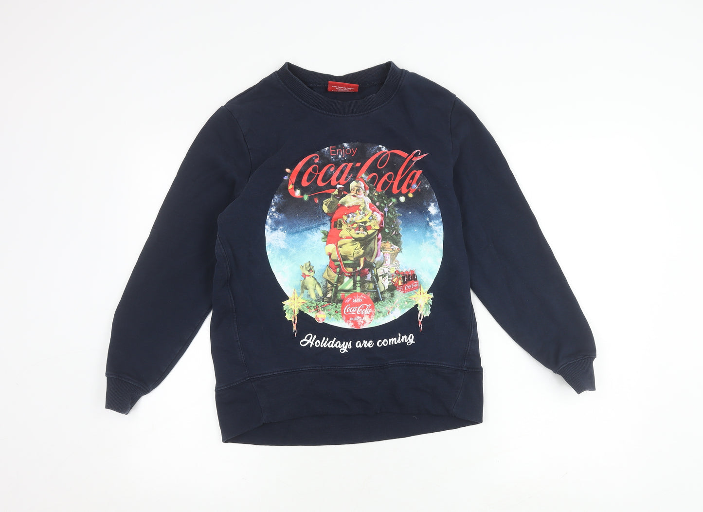 Tu Women's Blue Christmas Graphic Pullover Sweatshirt Size 8