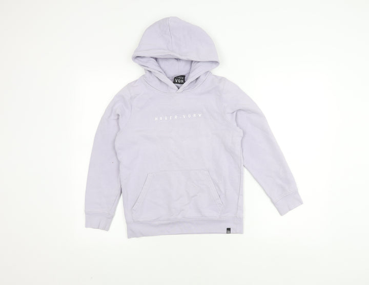 HAGER VOR Girls Purple Pullover Hoodie Cotton Blend