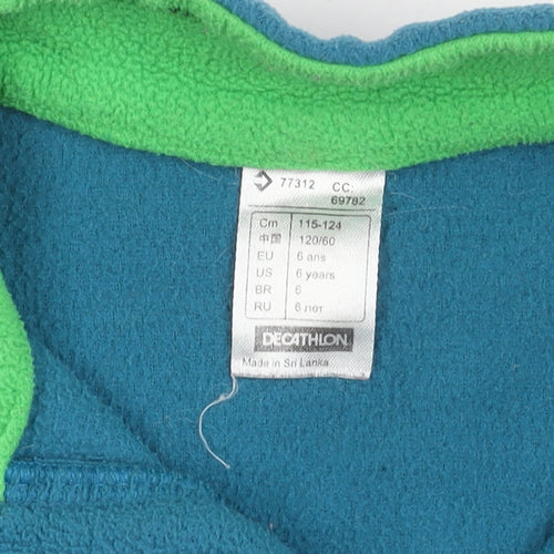 Decathlon Boys Blue Fleece 1/4 Zip Sweatshirt Size 6