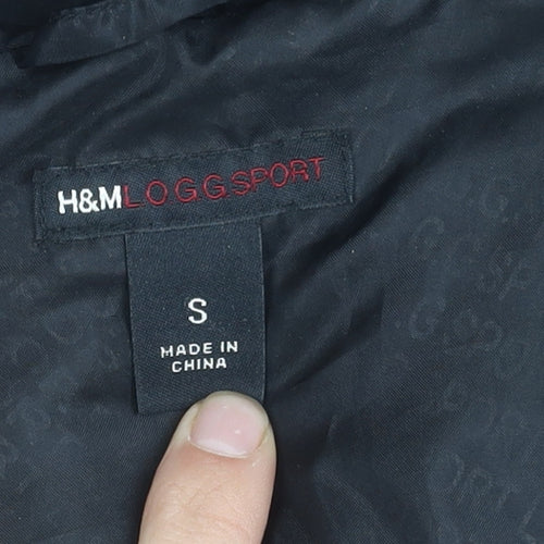 H&M Men's Black Puffer Jacket S - Hooded, Padded