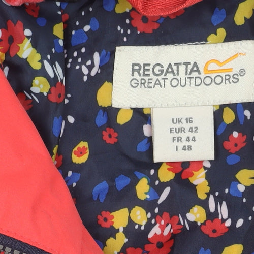 Regatta Women's Red Hooded Anorak Jacket Size 16